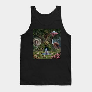 watercolor lion tree with pangolin of nature Tank Top